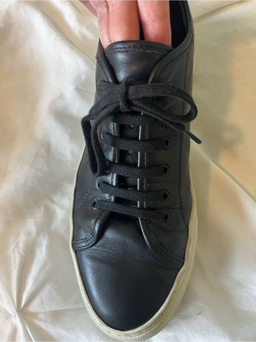 Common Projects Tournament Low Black Leather Sneakers | Box & Dust Bag | Size 40 - Picture 9 of 13